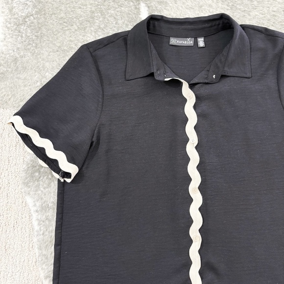 Rick Rack Button Down Blouse Medium - Picture 2 of 10